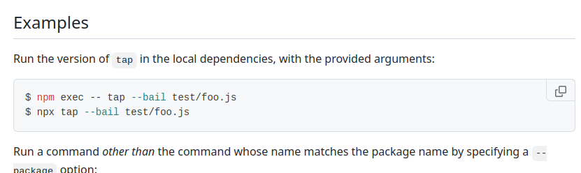 documentation for npx command